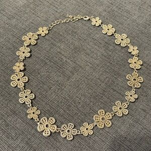 Elegant Gold-Colored Floral Necklace